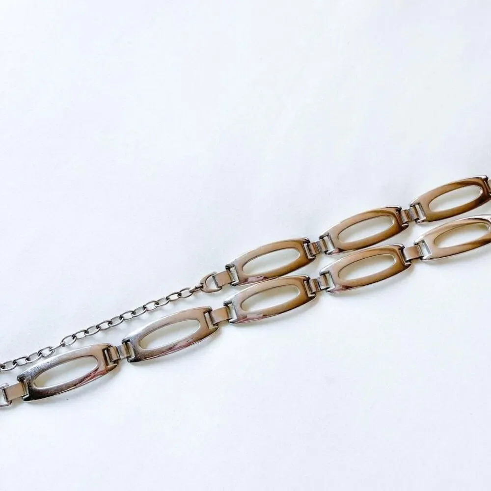y2k silver chain belt‎